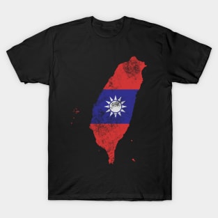 Borders Country Vintage-Grunge Flag of the Republic of China (Taiwan) T-Shirt